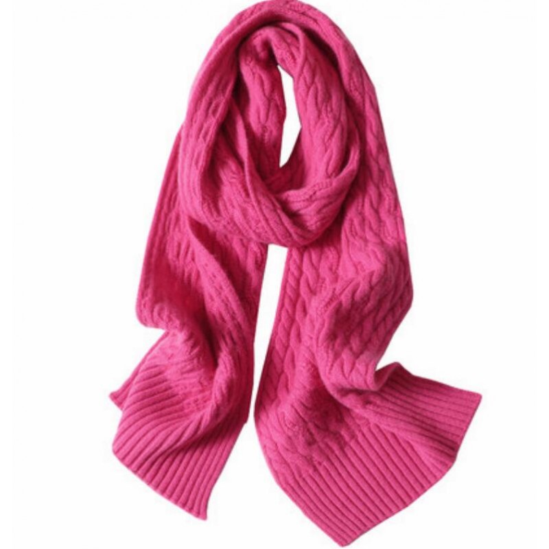 100%Cashmere Scarf Women Men Solid Color Warm Winter Scarfs White